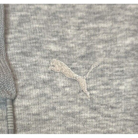Puma Hoodie Cropped GRAY Sweatshirt Sleeveless Pullover Training Logo Women Med - Picture 2 of 7